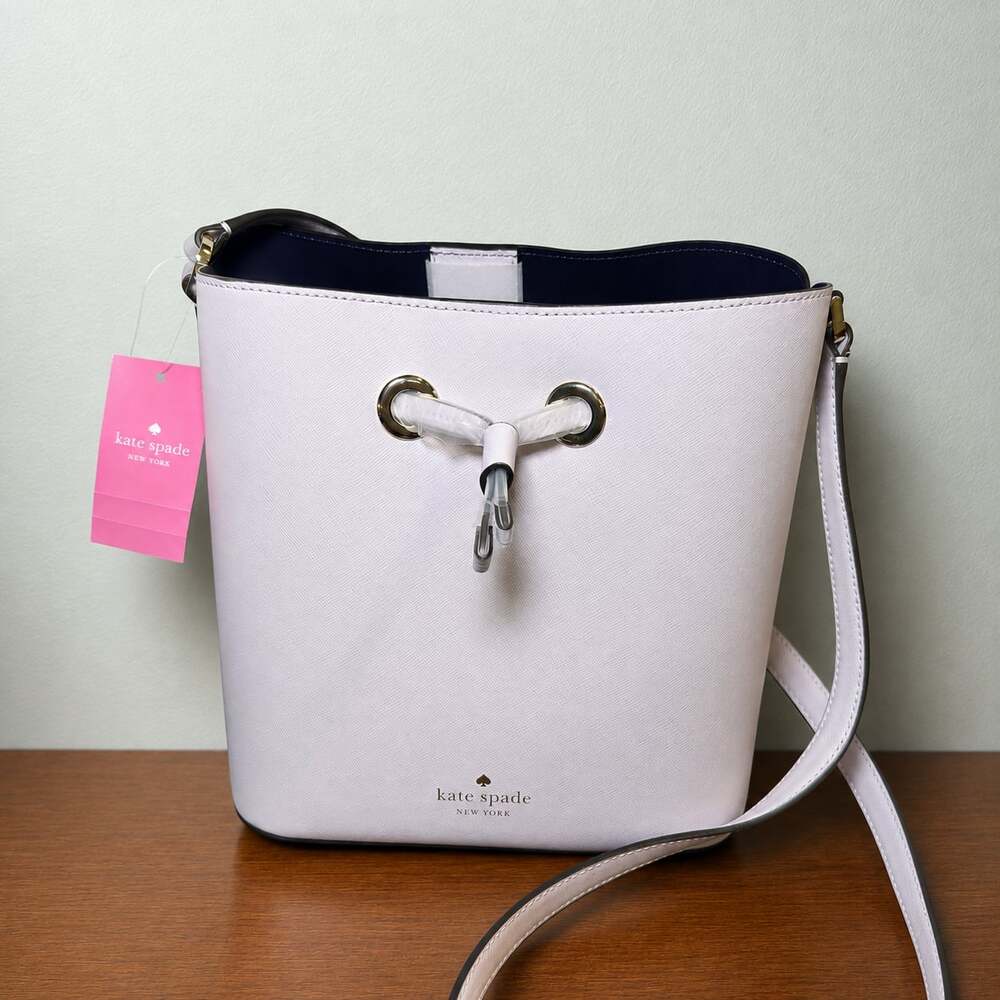 Kate Spade New York Sadie Saffiano Leather Bucket Bag Pale Pink